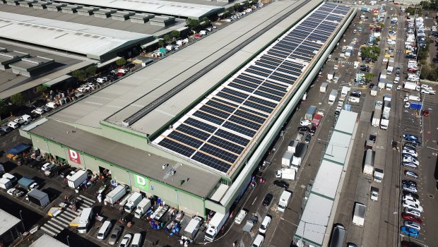 Sydney Markets has the largest single rooftop solar panel installation for a private company in the Southern Hemisphere.