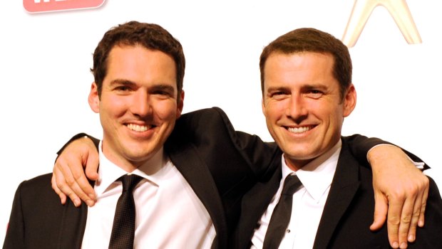 Peter and Karl Stefanovic in happier times at the 2011 TV Week Logie Awards.
