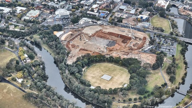 Construction began on the new 30,000-seat Parramatta Stadium last September.