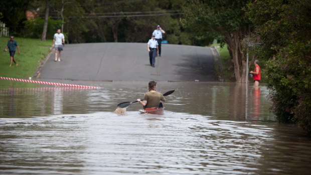 Flooding in the Brisbane suburb of Fairfield in 2011.