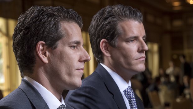 Cameron Winklevoss (left) and twin brother Tyler are reportedly each billionaires after bitcoin's price surge, 