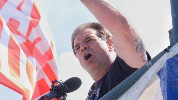 In his expletive-ridden address at the rally, John Setka congratulated the dock workers from neighbouring terminals who had illegally walked off the job on Friday.