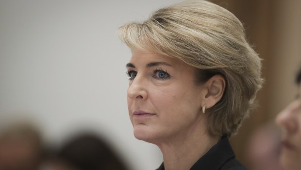 Minister for Jobs and Innovation Michaelia Cash during an estimates hearing at Parliament House in Canberra.