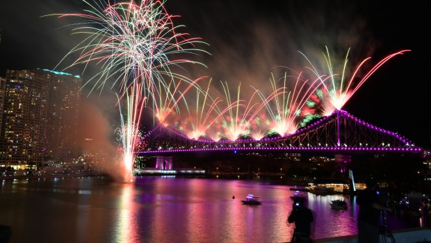 An estimated 20 minutes of fireworks for 20 years of Riverfire.