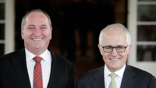 Deputy Prime Minister Barnaby Joyce with Prime Minister Malcolm Turnbull. 