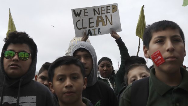 Students at a climate rally in San Francisco last week.