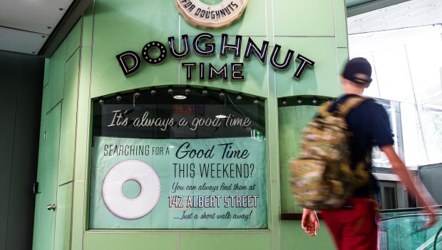 The Doughnut Time store in Brisbane's King George Square busway station is among those closed.