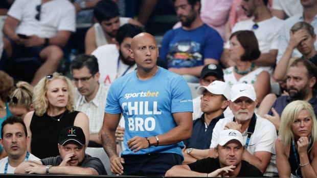 Christos Kyrgios wore a betting t-shirt during a prime-time game at the Australian Open.