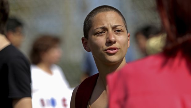 Emma Gonzalez, a senior who survived the shooting and has focused their anger at President Donald Trump.
