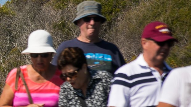 Crowds flocked to the new walking track.