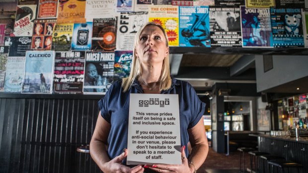 Lara Whalley, venue manager at the Corner Hotel, which has a safer spaces policy in place already.