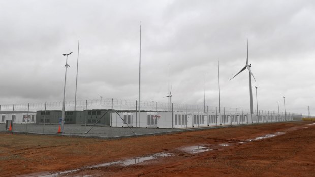 The Tesla batteries are co-located with Neoen's wind farm, storing energy generated by wind power.