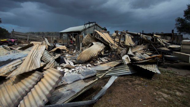 Fires in Terang have destroyed several properties and killed livestock on. Photograph Paul Jeffers The Age NEWS 18 Mar 2018