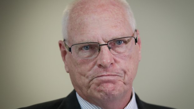 Senator Jim Molan addresses the media during a doorstop interview at Parliament House on Tuesday .