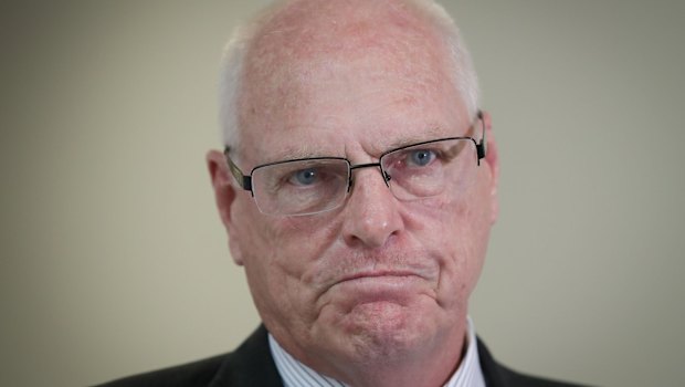 Senator Jim Molan addresses the media during a doorstop interview at Parliament House on Tuesday .