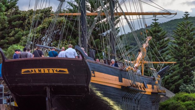 The brig Amity was the venue for a Friday night soiree.