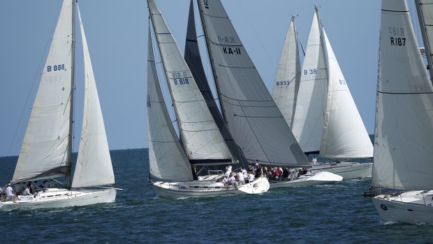 Yachts compete in the Property Industry Foundation's Charity Sailing Day.