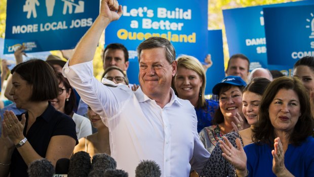 All smiles: LNP leader Tim Nicholls' party has outperformed Labor in declared donations.