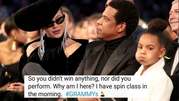 One of the many memes made of Blue Ivy at the Grammy Awards.