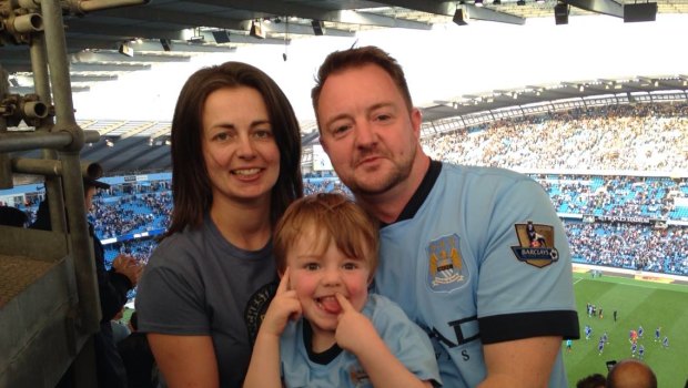 Joanne Finch, Lee Moran and Brodie. Mr Moran has paid tribute to his son, saying "I love and miss my little fella".