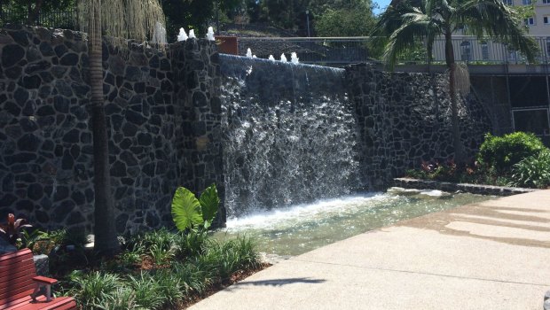 The fountain at Emma Miller Place was restored in 2015.