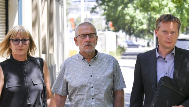 Anna's Bowditch's mother Elzbieta Wartalska-Kula, father  Andrzej Kula and husband Steve Bowditch at Wednesday's inquest.