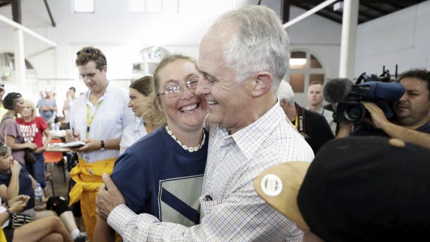 Prime Minister Malcolm Turnbull meets with people affected by the Tathra bushfires and volunteers.