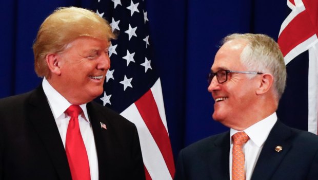 Malcolm Turnbull and Donald Trump at the ASEAN summit in Manila.