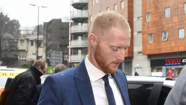 Frequent flyer: Ben Stokes arrives at Bristol Magistrates' Court on February 13 before setting off to join the England squad.