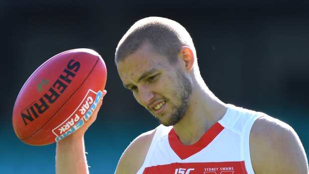 Sam Reid of the Sydney Swans during a team training session.