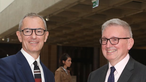 Michael Brand, director of the Art Gallery of NSW, and Don Harwin, NSW Minister for the Arts.
