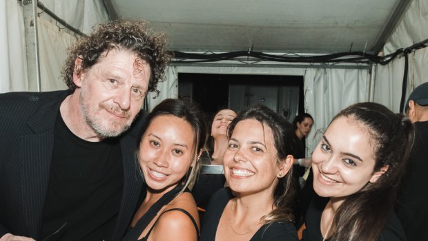 Some of the team from Puffle with Marco Pierre White at Perth's Night Noodle Markets at Elizabeth Quay.