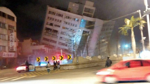 Buildings collapsed across eastern Taiwan following the earthquake. 