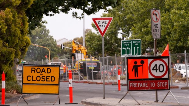 Works on Hoddle Street in January. 