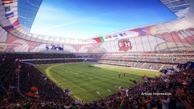 An artists impression of the proposed Allianz Stadium rebuild.
