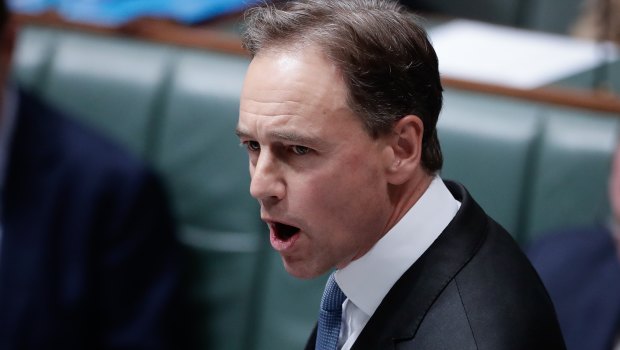 Health Minister Greg Hunt in question time.