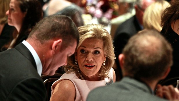 Roslyn Packer, widow of media tycoon Kerry Packer, with her son James. Mrs Packer donated $500,000 to the Liberal Party.
