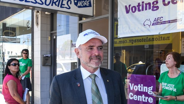 Behind enemy lines: Australian Conservatives' candidate Kevin Bailey campaigns in the Batman byelection.