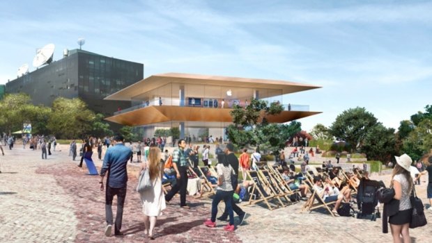 An artist's impression of the Apple store planned for Federation Square. 