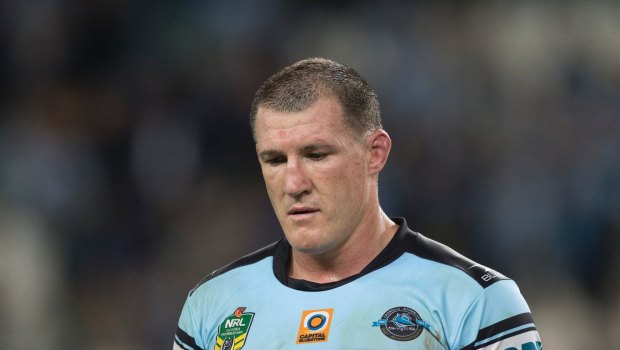 Up in the air: Paul Gallen.