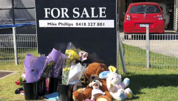 Tributes for Brodie outside the Alma Street home.