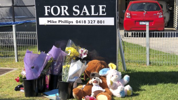 Tributes for Brodie outside the Alma Street home.