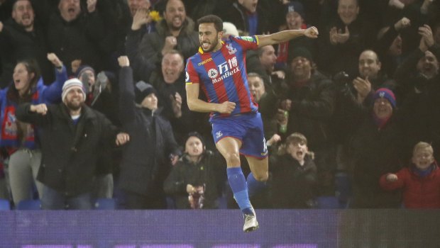 Dream start: Andros Townsend celebrates his goal.