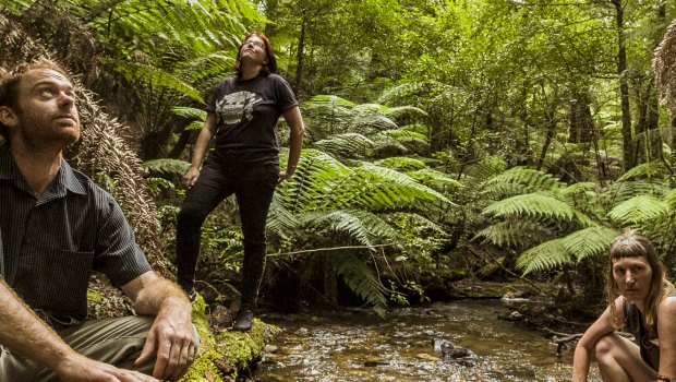 Forest defenders: Ed Hill, Fiona York and Kristin Godby from  Goongerah Environment Centre.