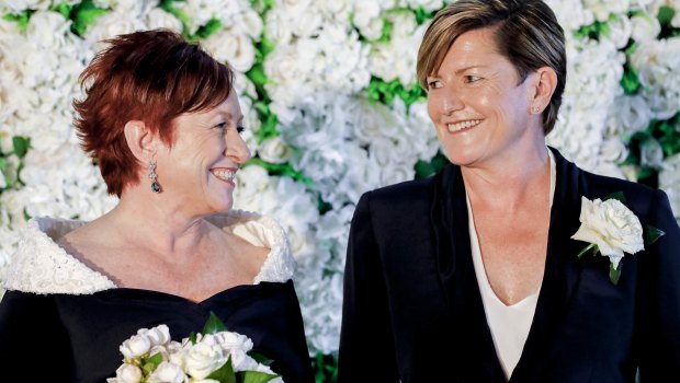 Virginia Edwards and Christine Forester at the wedding. 