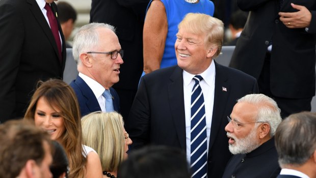 Malcolm Turnbull with Donald Trump at the G20 summit in 2017.