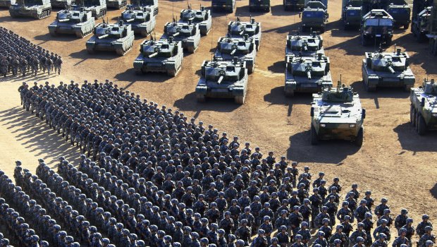 China's People's Liberation Army on display.