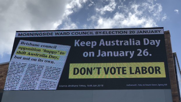 LNP Morningside ward byelection sign at East Brisbane,