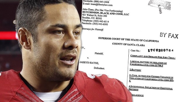The alleged assault occurred when Jarryd Hayne was playing NFL for the San Francisco 49ers.