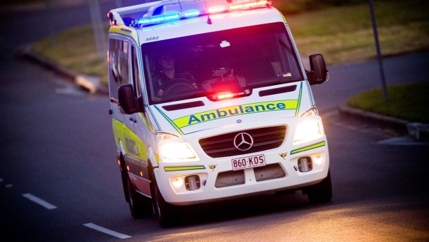 Paramedics took two people to the Princess Alexandra Hospital after a car crash at Logan on Sunday morning